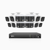 HDCK680 - 16 Channel PoE NVR Security System with Eight 4K Cameras & Four 6MP Dual Lens Panoramic Camera (180° Ultra Wide Angle), Human & Vehicle Detection, Built-in Microphone, Two-Way Audio